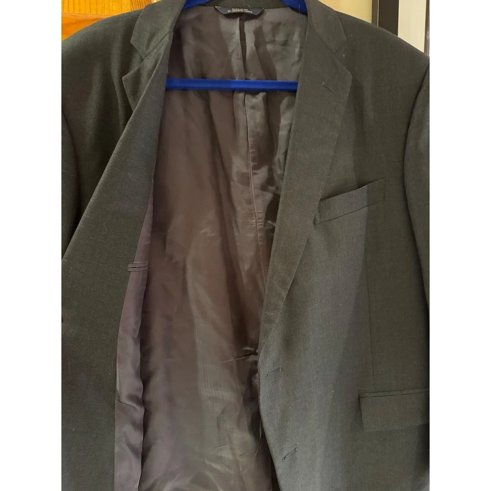 Brooks Brothers 1818 Regent Fit Blazer Charcoal Grey Wool Vitale Barberis 46R‎